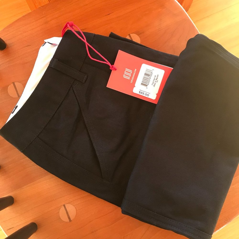 Topo Designs Field Pant, NWT, Womens size 8, Black